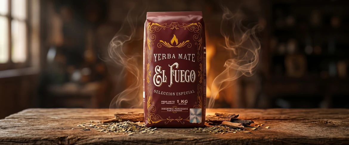 Papierowe opakowanie 1 kg El Fuego – yerba mate mocna i intensywna, pakowana prosto u źródła
