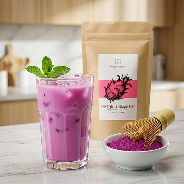 Mary Rose Pink Matcha – sproszkowany smoczy owoc (dragon fruit)