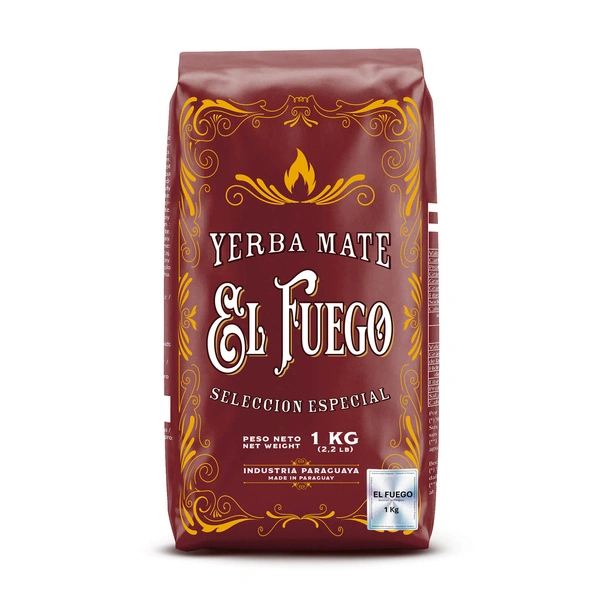 Najmocniejsza yerba mate El Fuego Elaborada 1 kg w papierowym opakowaniu.