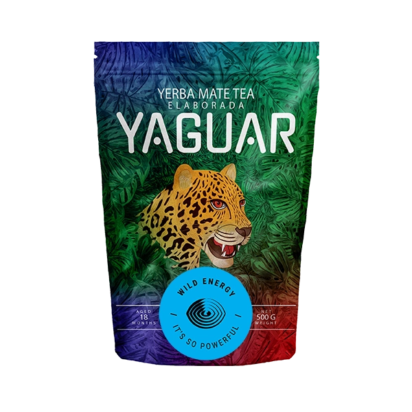 Argentyńska mocna yerba mate Yaguar Wild Energy w doypacku.
