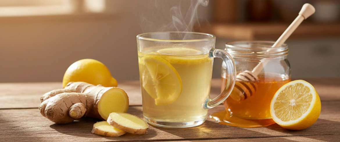 Herbata z imbirem miodem i cytryną