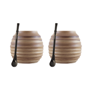 Zestaw Akcesoriów do Yerba Mate: 2x Matero + 2x Bombilla