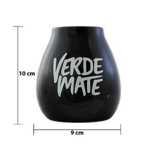 Tykwa ceramiczna z logo Verde Mate (czarna) 350 ml