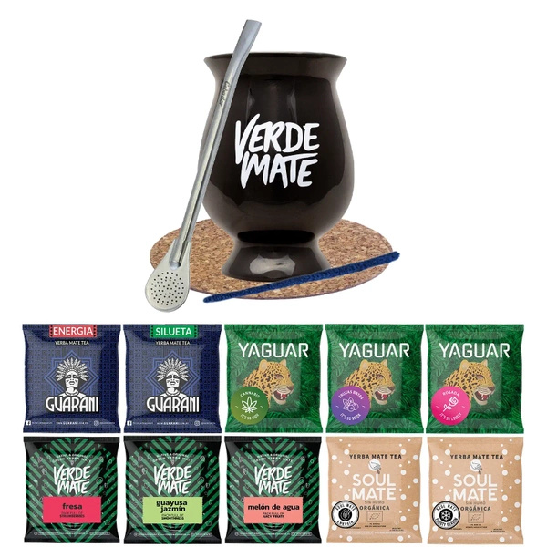 Zestaw Yerba Verde Mate Green 500g Tykwa 10x50g