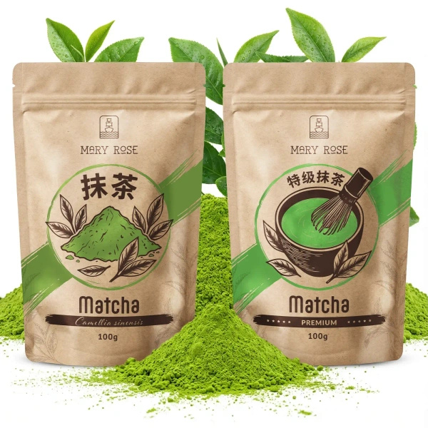 Zestaw 2 herbat matcha z Chin: premium + kulinarna