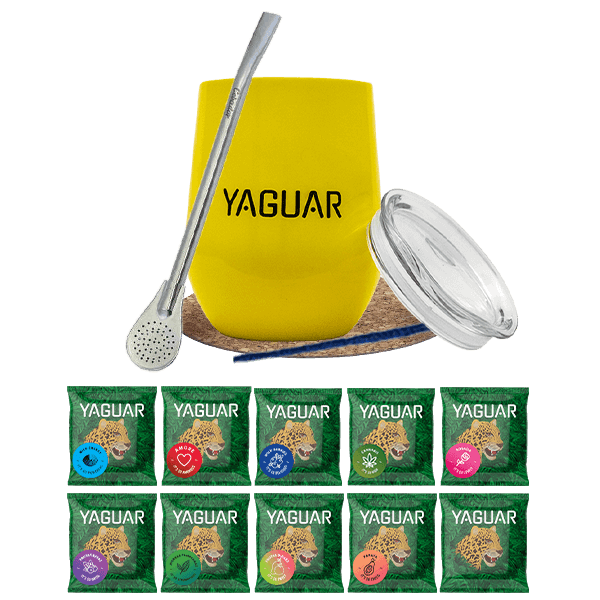 Zestaw Yerba Mate Yaguar 10x50g TermoLid