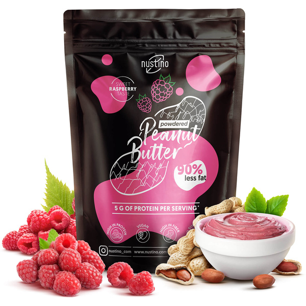 Zestaw masło orzechowe w proszku Nustino: Malina + Słony Karmel + Matcha 3x400g