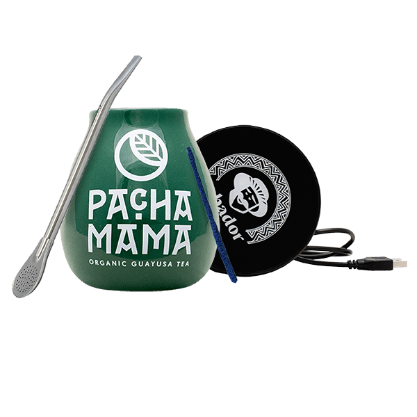 Zestaw Akcesoriów do Yerba Mate i Guayusy: podgrzewacz USB + Matero + Bombilla
