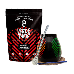 Zestaw Yerba Mate: Verde Mate Energía Guaraná 500g + Matero + Bombilla