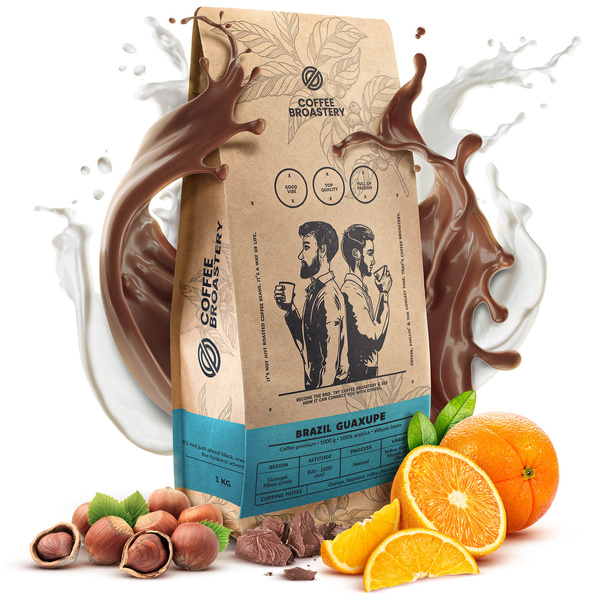 Zestaw prezentowy Bro Coffee Roastery: kawa Brazil Guaxupe + krówki + kubek