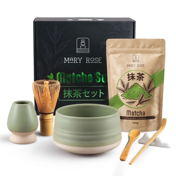 Zestaw prezentowy: matcha + matchawan + bambusowe akcesoria