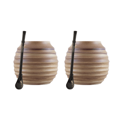 Zestaw Akcesoriów do Yerba Mate: 2x Matero + 2x Bombilla