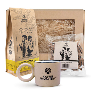 Zestaw prezentowy Bro Coffee Roastery: kawa Brazil Cerrado + krówki + kubek