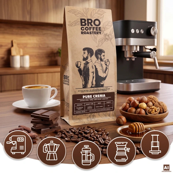 Bro Coffee Roastery – Kawa ziarnista Pure Crema 1 kg