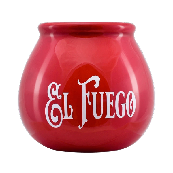 Tykwa Ceramiczna z logo El Fuego (czerwona) 300 ml