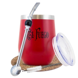Czerwony zestaw TERMOLID yerba mate El Fuego PRO