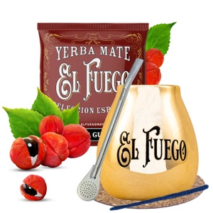 Zestaw yerba mate El Fuego tykwa ceramiczna bombilla