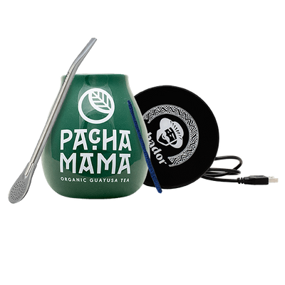 Zestaw Akcesoriów do Yerba Mate i Guayusy: podgrzewacz USB + Matero + Bombilla