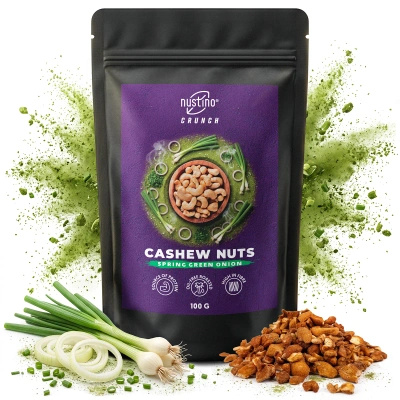 Nustino Crunch – prażone orzechy nerkowca – Spring Green Onion 100 g