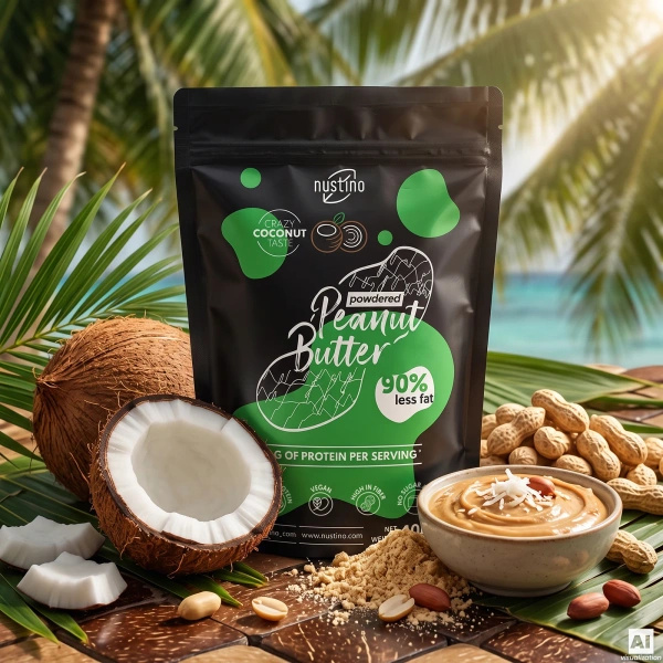 Nustino – Masło Orzechowe w Proszku – Kokos (bez dodatku cukru) 400 g