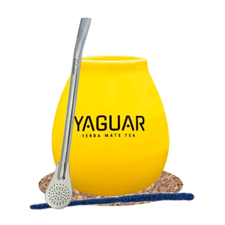 Zestaw Yerba Mate Tykwa Yaguar żółta + Bombilla 
