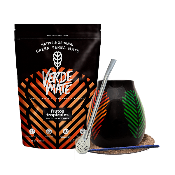 Zestaw Yerba Mate: Verde Mate Frutos Tropicales 500g + Matero + Bombilla