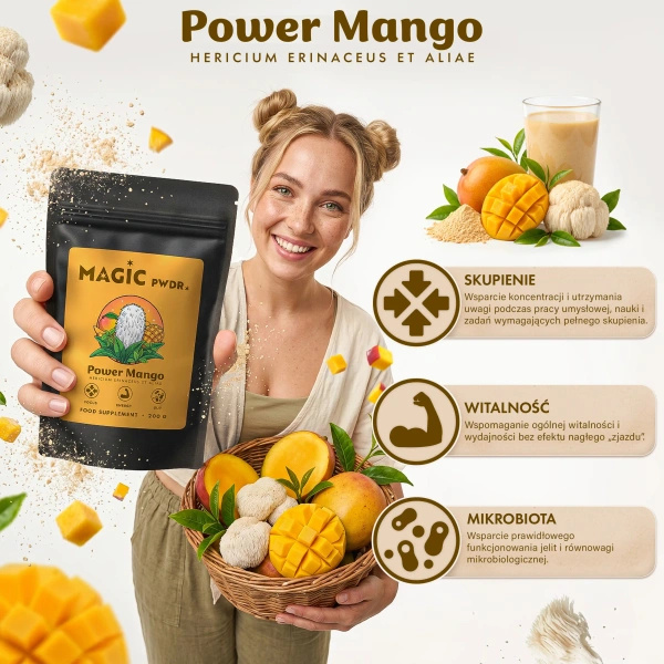 Magic Pwdr – Power Yerba & Mango – Focus & Gut Blend 200 g