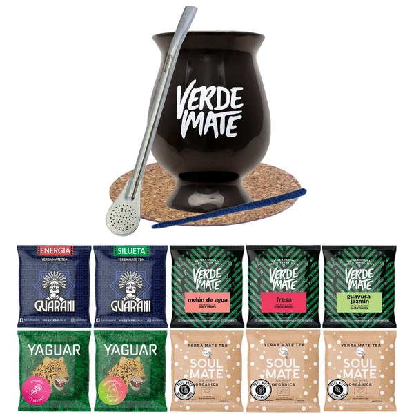 ZESTAW STARTOWY BOMBILLA MATERO + Yerba Verde Mate Green