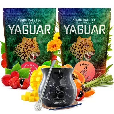 Zestaw yerba mate Yaguar tykwa ceramiczna bombilla