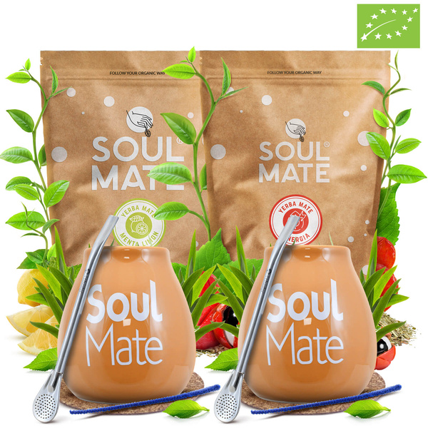 Zestaw Yerba Mate dla Dwojga: Soul Mate 2x500g + 2x Matero + 2x Bombilla