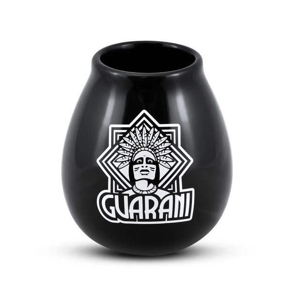 Tykwa ceramiczna czarna z logo Guarani - 350ml