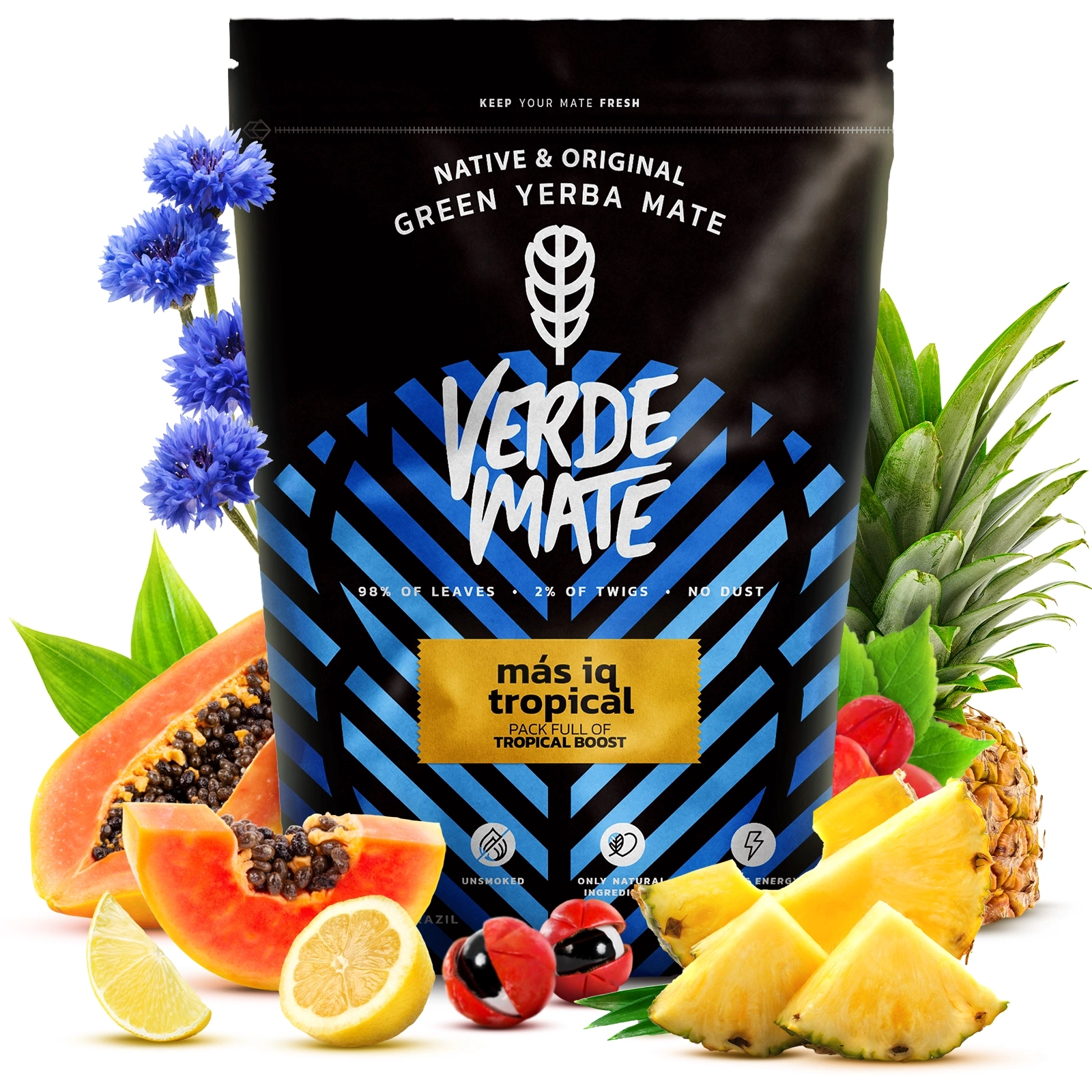 Verde Mate Green Más IQ Tropical - opakowanie