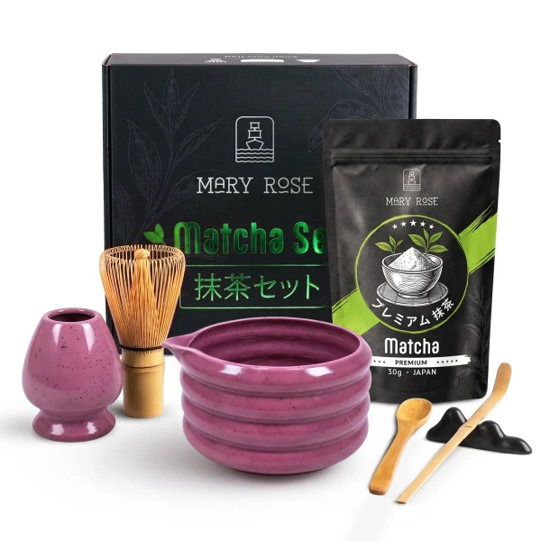Zestaw prezentowy: japońska matcha premium + matchawan + bambusowe akcesoria