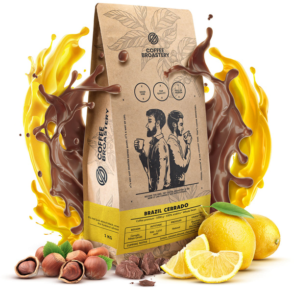 Zestaw prezentowy Bro Coffee Roastery: kawa Brazil Cerrado + krówki + kubek