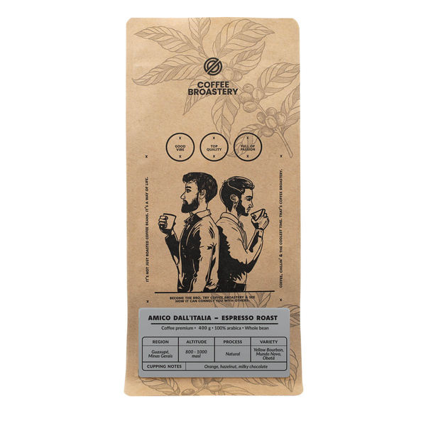 Bro Coffee Roastery - Kawa ziarnista Amico dall'Italia Espresso Roast 400 g