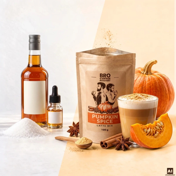 Zestaw do Pumpkin Spice Latte: kawa Bro Coffee Roastery Brazil Samba 1kg + Pumpkin Spice Latte Mix 100g