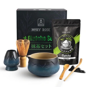Zestaw prezentowy: japońska matcha premium + matchawan + bambusowe akcesoria