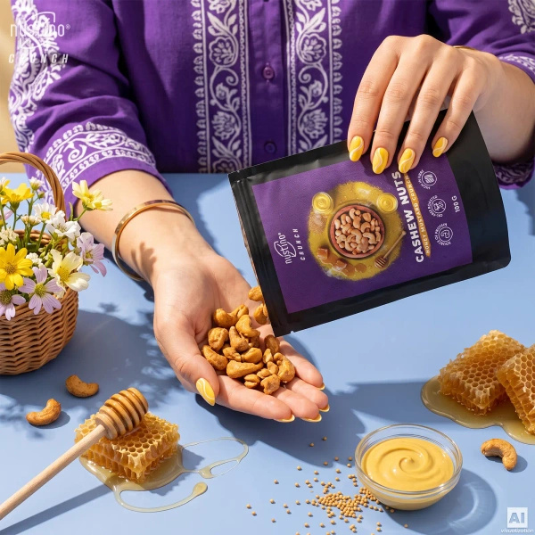 Nustino Crunch – prażone orzechy nerkowca – Honey Mustard Crunch 100 g