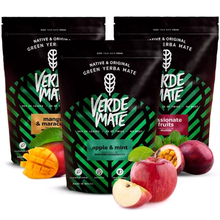 Zestaw yerba mate Verde Mate Green Owocowe 3x500 1,5kg