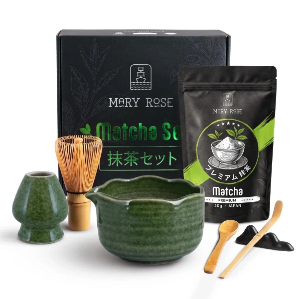 Zestaw prezentowy: japońska matcha premium + matchawan + bambusowe akcesoria