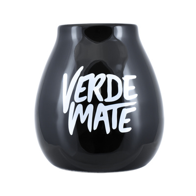 Tykwa ceramiczna z logo Verde Mate (czarna) 350 ml