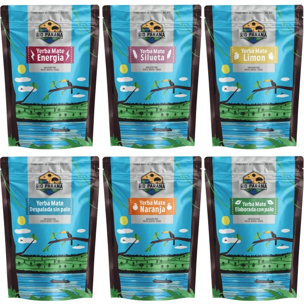 Zestaw Yerba Mate Rio Parana różne rodzaje 6x500g