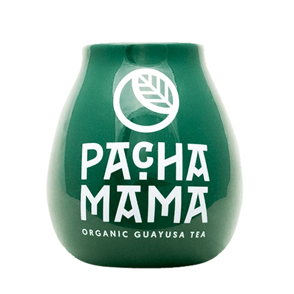 Zielone matero ceramiczne z logo Pachamama 350 ml
