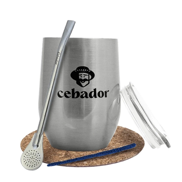 Zestaw akcesoriów do yerba mate: matero termiczne TermoLid + bombilla