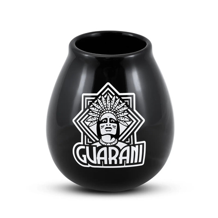 Tykwa ceramiczna czarna z logo Guarani - 350ml