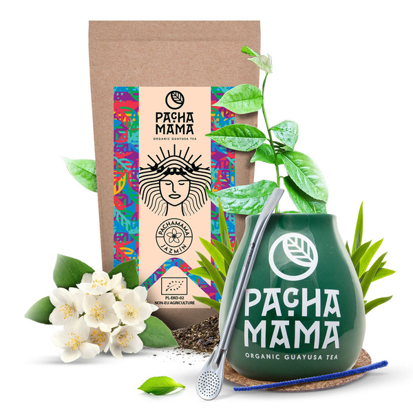 Zestaw Guayusa Pachamama Jazmín 100g + Matero + Bombilla
