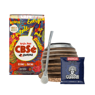 Zestaw Yerba Mate CBSe Guarana Guarani 500g Tykwa