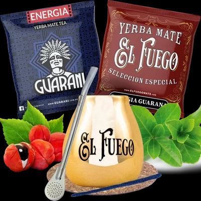 Zestaw Yerba Mate Guarana BIG Tykwa Bombilla MOCNY