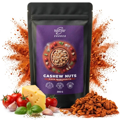 Nustino Crunch – prażone orzechy nerkowca – Pizza Margherita Flavour 200 g
