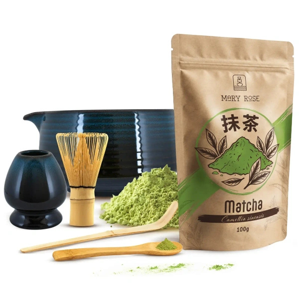Zestaw do parzenia herbaty matcha: matcha 100g + akcesoria